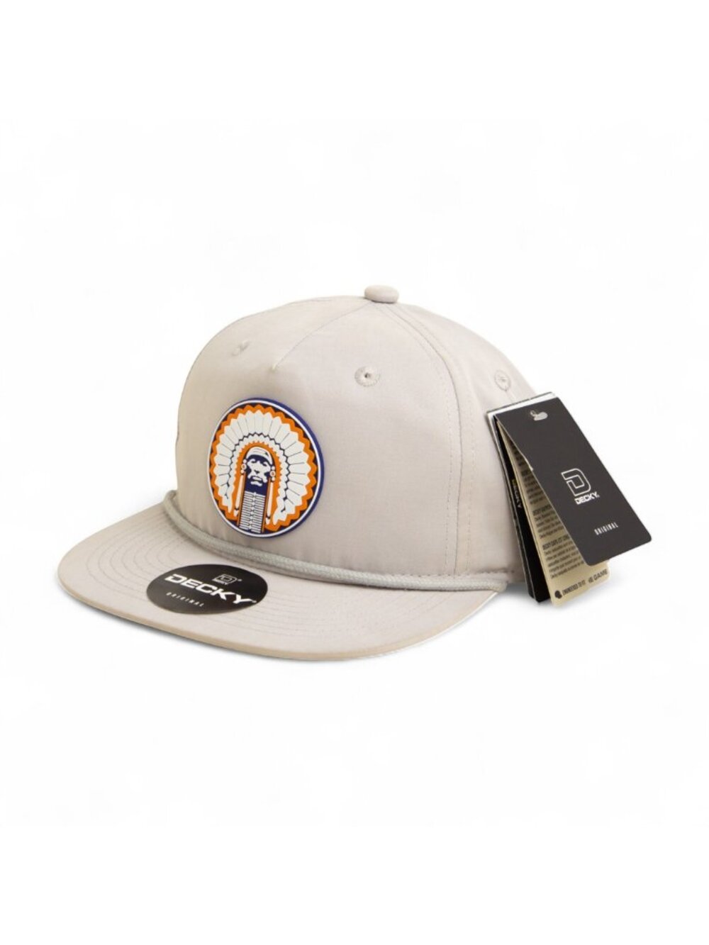 Illinois Fighting Illini Chief Illiniwek 3D Classic Rope Hat- Grey